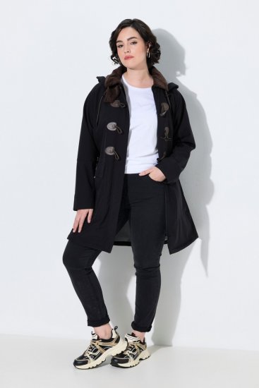 Ulla Popken 846278 Sobretudo softshell Preto - Casacos - Casacos de Mulher em Tamanhos Grandes