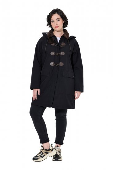 Ulla Popken 846278 Sobretudo softshell Preto - Casacos - Casacos de Mulher em Tamanhos Grandes