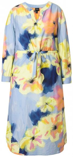 Ulla Popken 846330 Vestido comprido floral Azul claro - Vestidos maxi - Vestidos maxi plus size para mulher