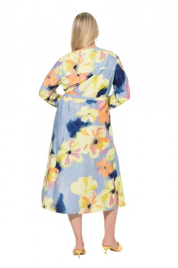 Ulla Popken 846330 Vestido comprido floral Azul claro - Vestidos maxi - Vestidos maxi plus size para mulher