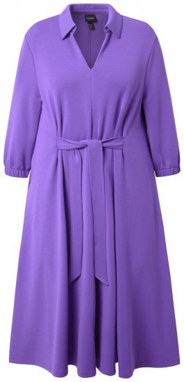 Ulla Popken 846373 Vestido de sweat evasê com manga 3/4 Lilás - Vestidos - Vestidos para todos os tamanhos