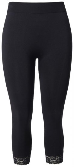 Ulla Popken 846491 Leggings de meia 3/4 com renda Preto - Collants & meias - 
