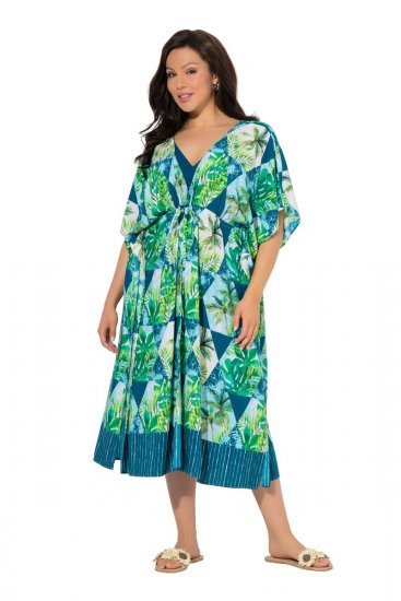 Ulla Popken 846493 Vestido estampado Petróleo - Cafetãs - 