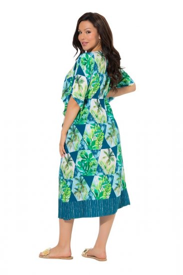 Ulla Popken 846493 Vestido estampado Petróleo - Cafetãs - 