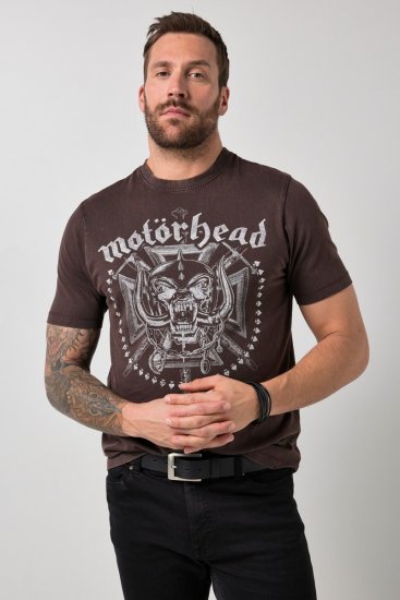 JP1880 Motörhead Soft Jersey Vintage T-Shirt Brown - T-shirts de bandas - Camisetas de Bandas em Tamanhos Grandes