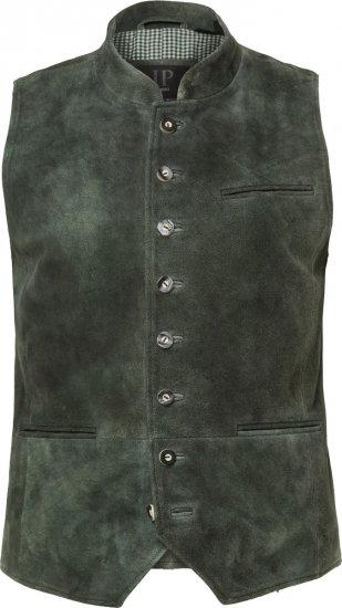 JP1880 846808 Colete em camurça de cabra Azeitona escuro - Trachten & Oktoberfest - Roupas Oktoberfest em tamanhos grandes (Trachten)