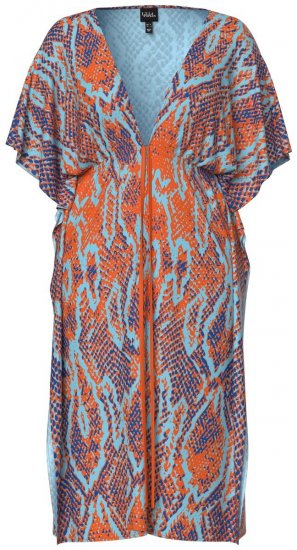 Ulla Popken 846826 Vestido com padrão animal Laranja - Cafetãs - 