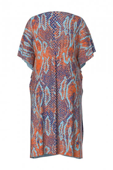Ulla Popken 846826 Vestido com padrão animal Laranja - Cafetãs - 
