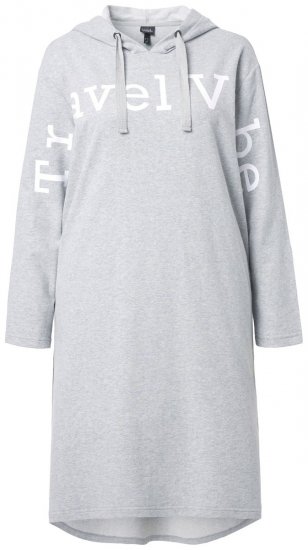 Ulla Popken 846886 Vestido de sweat com capuz Cinzento mesclado - Vestidos de moletom - 