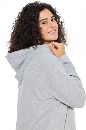 Ulla Popken 846886 Vestido de sweat com capuz Cinzento mesclado - Vestidos de moletom - 