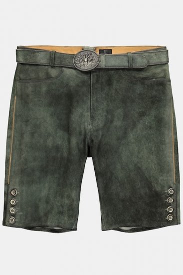 JP1880 846895 Bermudas em camurça de cabra Azeitona escuro - Calções - Calções Homem Tamanhos Grandes