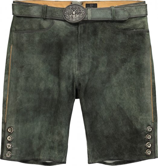 JP1880 846895 Bermudas em camurça de cabra Azeitona escuro - Calções - Calções Homem Tamanhos Grandes