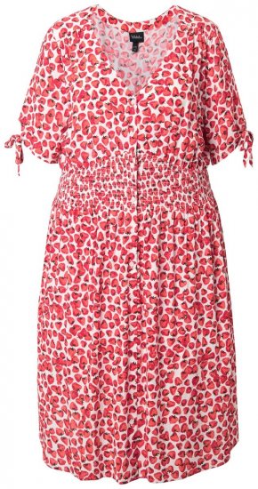 Ulla Popken 846912 Vestido midi estampado Coral - Vestidos midi - Vestidos Midi Tamanhos Grandes