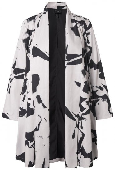Ulla Popken 846923 Blazer estampado com gola xaile Taupe - Blazers e Coletes - Blazers em Tamanhos Grandes