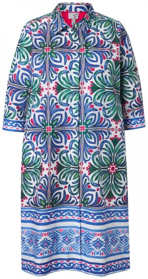Ulla Popken 846952 Vestido camiseiro floral Branco - Vestidos midi - Vestidos Midi Tamanhos Grandes