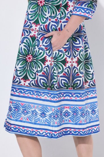 Ulla Popken 846952 Vestido camiseiro floral Branco - Vestidos midi - Vestidos Midi Tamanhos Grandes