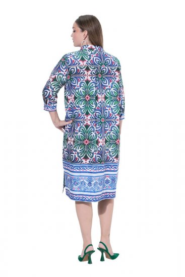 Ulla Popken 846952 Vestido camiseiro floral Branco - Vestidos midi - Vestidos Midi Tamanhos Grandes