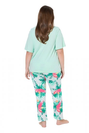 Ulla Popken 846971 Pijama com padrão Verde claro - Pijamas/Loungewear - 