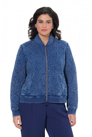 Ulla Popken 847035 Casaco acolchoado Azul ganga - Jaquetas - Casacos plus size para mulher