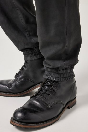 JP1880 847064 Calças cargo em napa de cordeiro Preto - Calças de couro para homem em tamanhos grandes - Calças de Couro Tamanhos Grandes