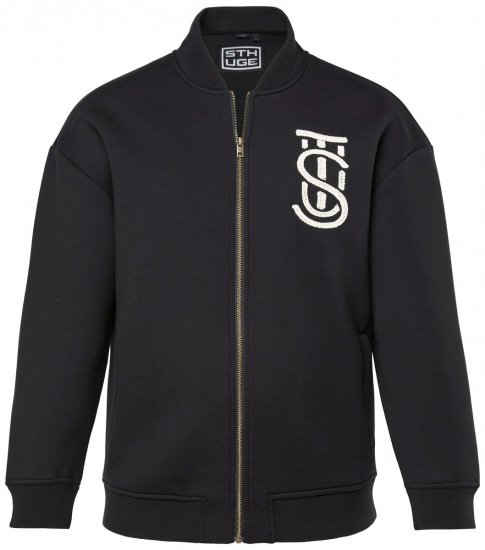 STHUGE 847083 Casaco varsity em tecido scuba Preto - Casacos - Casacos Homem Tamanhos Grandes