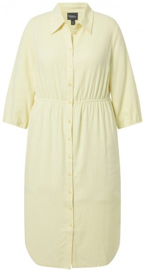Ulla Popken 847224 Vestido de mistura de linho Amarelo - Vestidos de verão - Vestidos de verão plus size