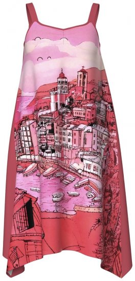 Ulla Popken 847481 Vestido estampado Vermelho - Vestidos mini - Vestidos Curtos Plus Size
