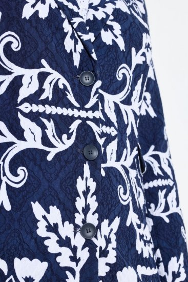 Ulla Popken 847586 Blazer em jacquard floral Azul-marinho - Blazers e Coletes - Blazers em Tamanhos Grandes