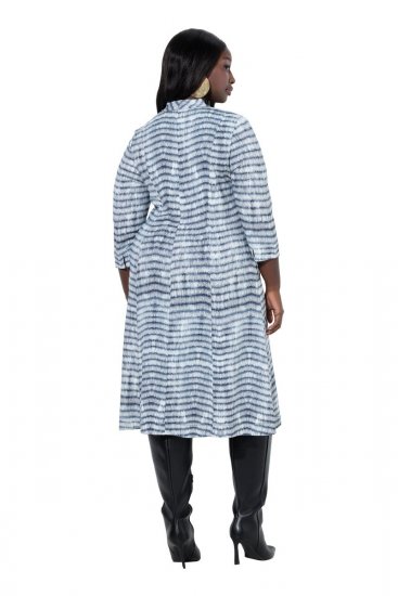 Ulla Popken 847643 Vestido de jersey às riscas Azul-marinho - Vestidos em jersey - 