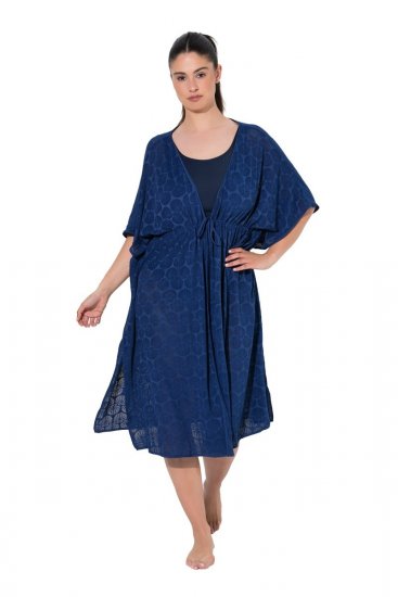 Ulla Popken 847654 Vestido estampado Azul-marinho - Cafetãs - 