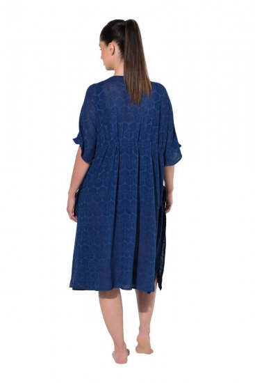 Ulla Popken 847654 Vestido estampado Azul-marinho - Cafetãs - 