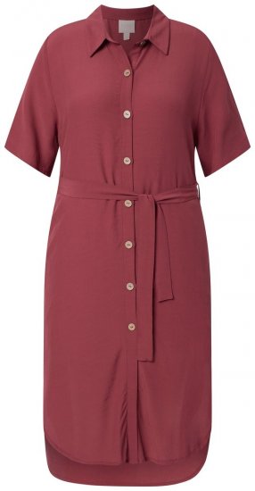 Ulla Popken 847797 Vestido camiseiro Vermelho ferrugem - Vestidos camiseiros - 