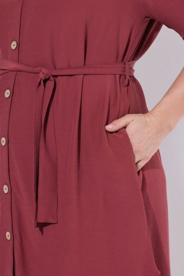 Ulla Popken 847797 Vestido camiseiro Vermelho ferrugem - Vestidos camiseiros - 