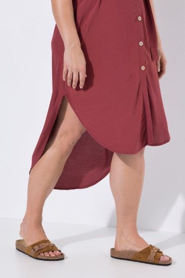 Ulla Popken 847797 Vestido camiseiro Vermelho ferrugem - Vestidos camiseiros - 