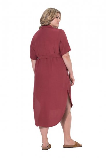 Ulla Popken 847797 Vestido camiseiro Vermelho ferrugem - Vestidos camiseiros - 