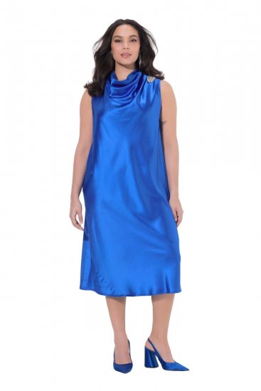 Ulla Popken 847862 Vestido de cetim Azul real - Vestidos de verão - Vestidos de verão plus size