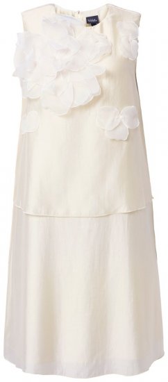 Ulla Popken 847918 Vestido de chiffon floral Branco sujo - Vestidos de verão - Vestidos de verão plus size