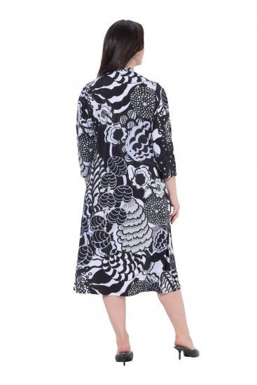 Ulla Popken 847972 Vestido de malha floral Branco - Vestidos de malha - 