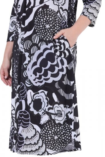 Ulla Popken 847972 Vestido de malha floral Branco - Vestidos de malha - 