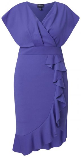 Ulla Popken 848120 Vestido com folhos Lilás - Vestidos de noite - Vestidos de festa em tamanhos grandes