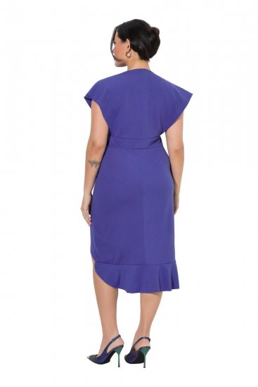Ulla Popken 848120 Vestido com folhos Lilás - Vestidos de noite - Vestidos de festa em tamanhos grandes