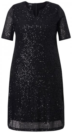 Ulla Popken 848140 Vestido de lantejoulas Preto - Vestidos de noite - Vestidos de festa em tamanhos grandes