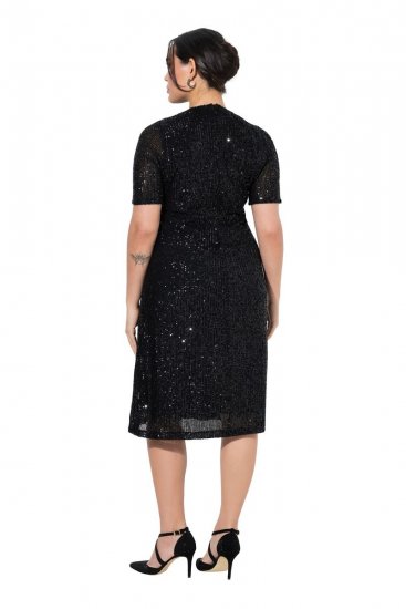 Ulla Popken 848140 Vestido de lantejoulas Preto - Vestidos de noite - Vestidos de festa em tamanhos grandes