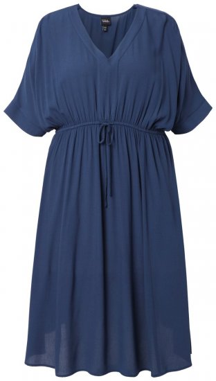 Ulla Popken 848224 Vestido midi com cordão Azul-marinho - Vestidos midi - Vestidos Midi Tamanhos Grandes
