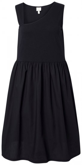Ulla Popken 848305 Vestido midi sem mangas com decote em V Preto - Vestidos midi - Vestidos Midi Tamanhos Grandes