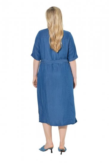 Ulla Popken 848491 Vestido camiseiro Azul ganga - Vestidos midi - Vestidos Midi Tamanhos Grandes
