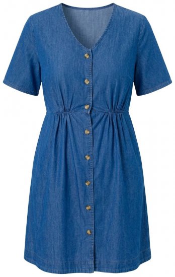 Ulla Popken 848597 Vestido camiseiro Azul ganga - Vestidos camiseiros - 