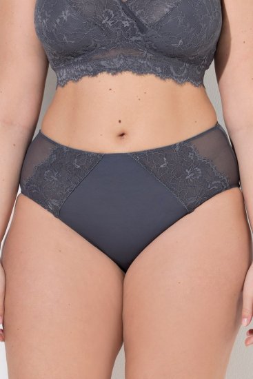 Ulla Popken 848693 Cuecas com renda Antracite - Cuecas - 