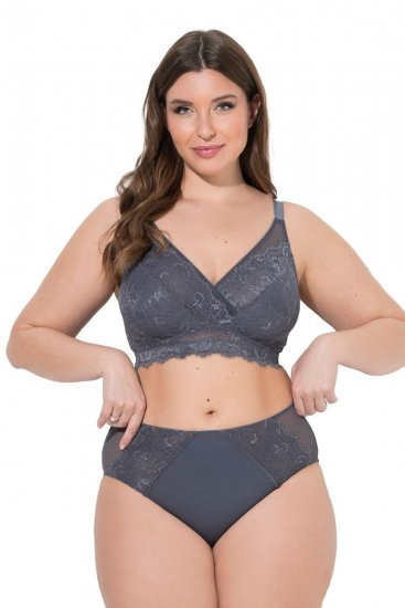 Ulla Popken 848693 Cuecas com renda Antracite - Cuecas - 
