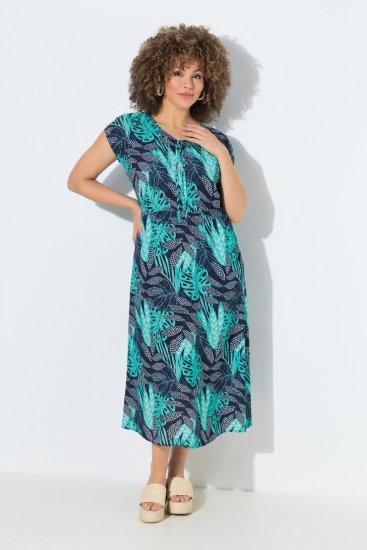 Ulla Popken 848696 Vestido estampado Azul-marinho - Vestidos de verão - Vestidos de verão plus size